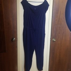 New york and co. Cozy Navy jumpsuit